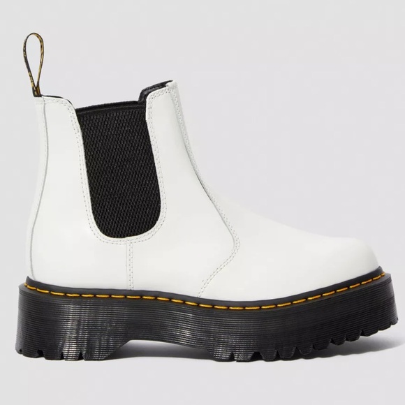 DR. MARTENS Smooth Leather White “Chelsea” Platform Boots - Size 8 - Picture 4 of 9